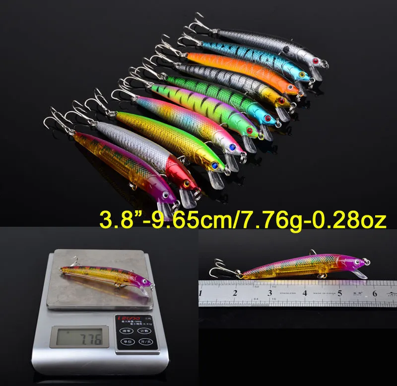48PCS Minnow Popper Lure Kit Fishing Lure Wobbler Crankbait Minnow Bass Trolling Artificial Bait for Carp Fishing Lures Set