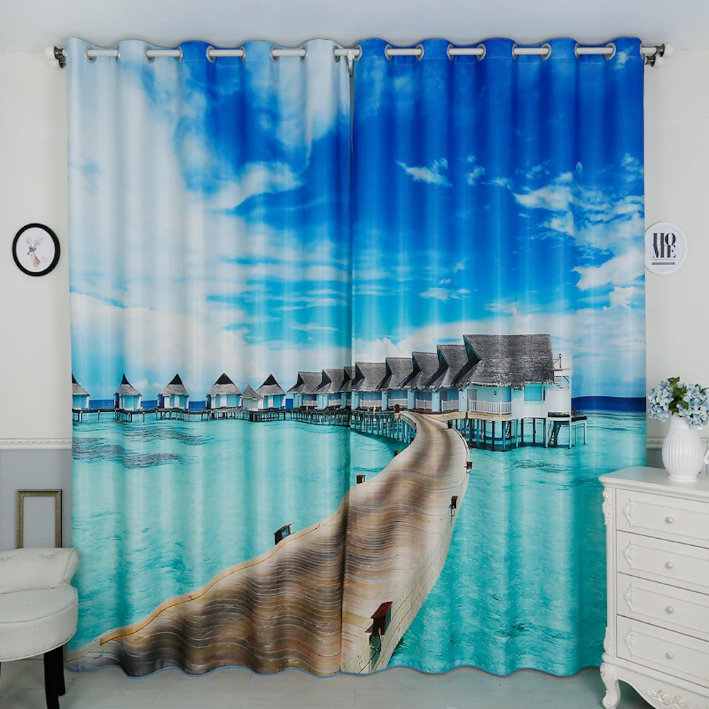 

Personal Tailor 2x Grommet Window Drapery Curtain Nursery Kid Children Room Window Valance Dressing Tulle 200 x 260cm Beach Aqua