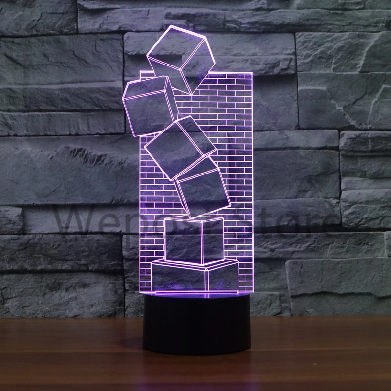 Новинка светящийся куб 7 видов цветов меняющий светодиодный ночник строительный