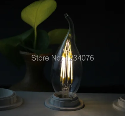 Лидер продаж светодиодный НКА светодиодная лампа накаливания 2 Вт 4 C35 переменный