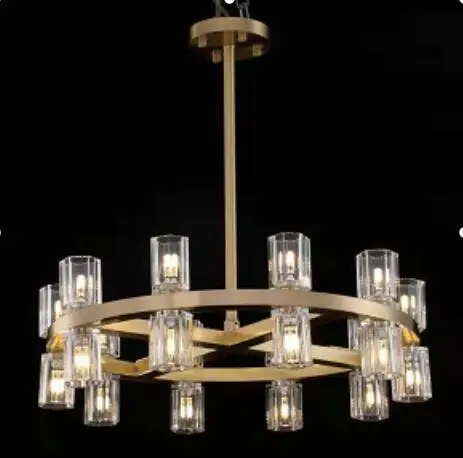 20 light D50cm Вилла гостиная американская RH светодиодная Подвесная лампа круглый блеск K9 хрустальный абажур подвесной светильник G4 светильник Подвесная лампа - Цвет корпуса: 20 light D50cm