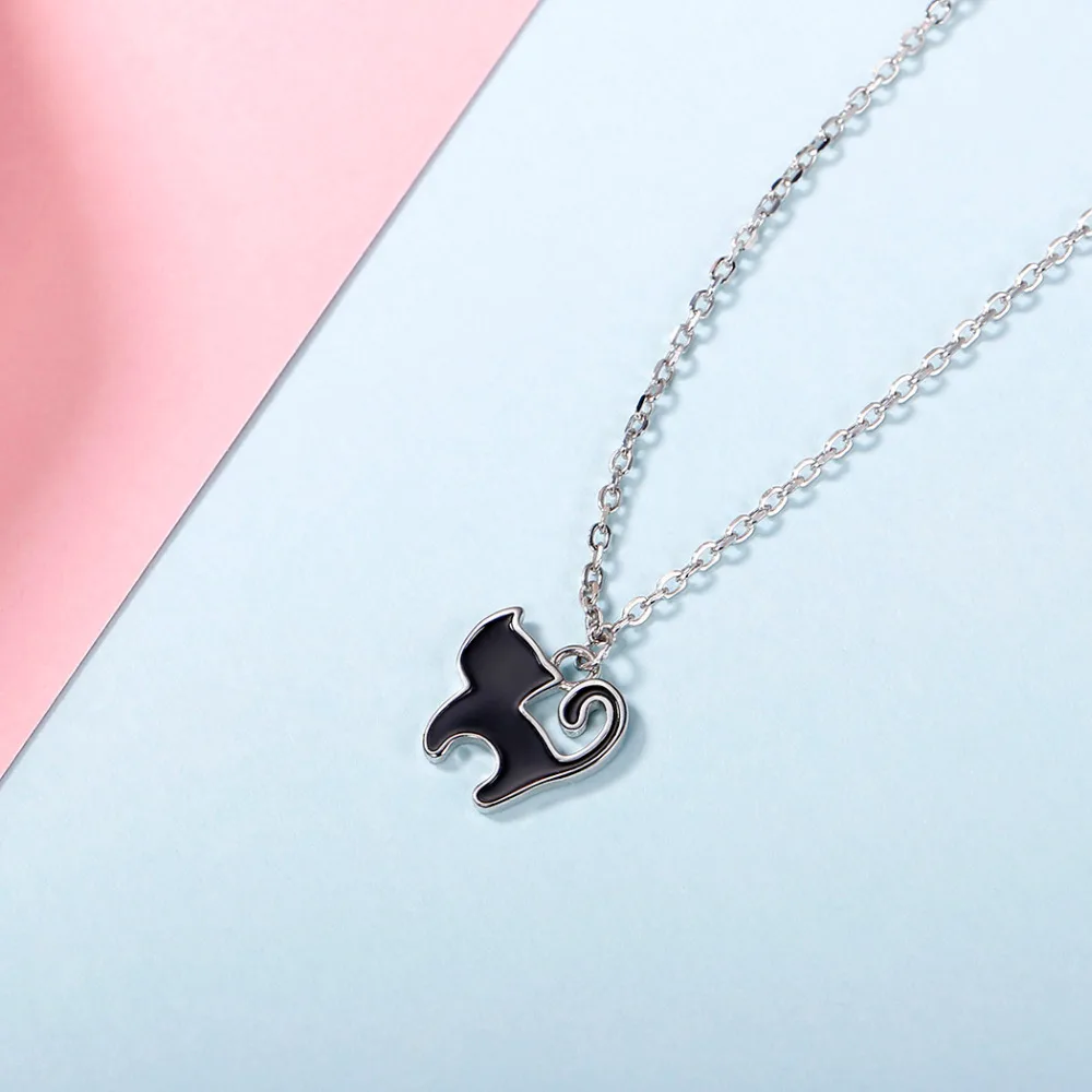 

Kpop 925 Sterling Silver Anklet Bracelet Trendy Summer Jewelry Enamel Kitty Cat Adjustable Foot Chain for Women 1.5 mm A6452