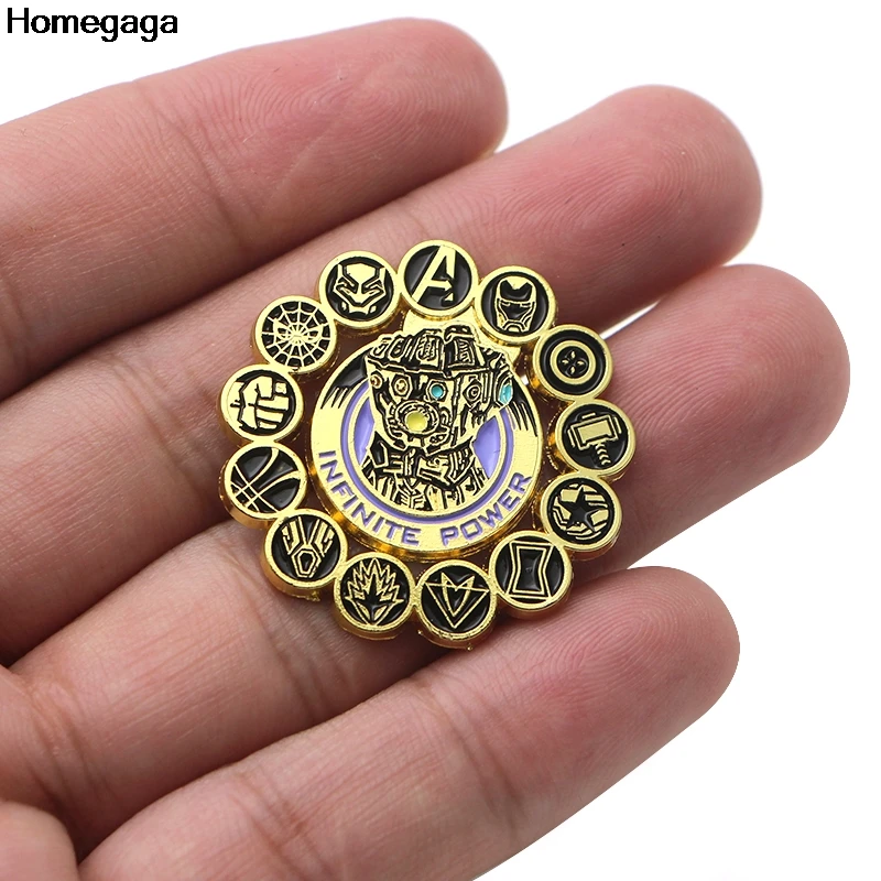 Homegaga cutes Thanos Infinity Gauntlet цинковые булавки для галстука броши для рюкзака, одежды для мужчин и женщин украшение шляпы значок медаль D1948