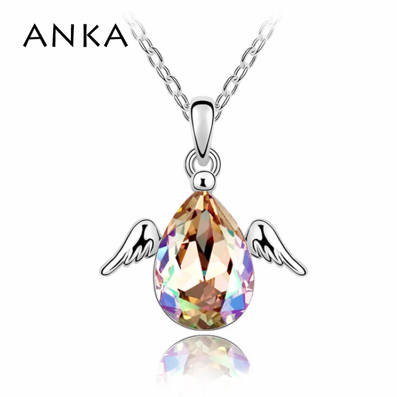 

ANKA Colar Promotion Sale Romantic Collares Mujer Crystal Wing Necklace Main Stone Crystals from Austria #88748