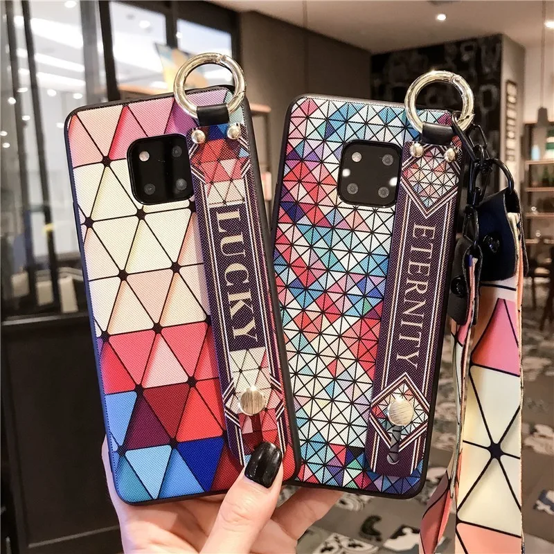 Чехол Lingge с ремешком на запястье для мобильного телефона Huawei Honor 10 Lite 8X Mate 20 20X P20 P30