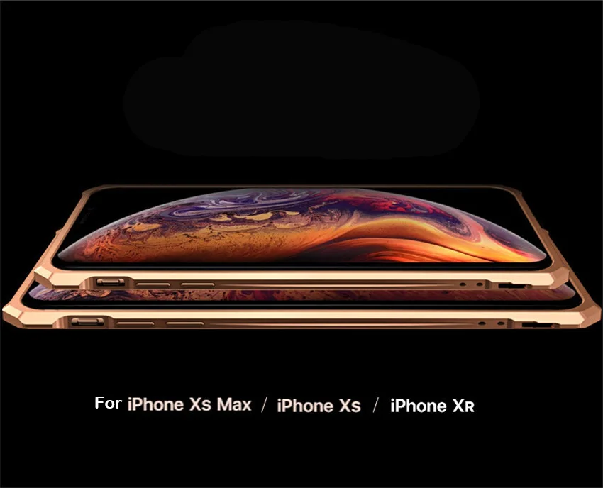 Алюминиевый металлический бампер+ чехол из закаленного стекла для iPhone XR XS Max роскошный противоударный чехол для iPhone XS XR