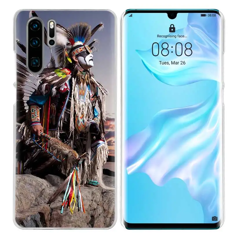 08 Индеец перья девушка чехол для huawei P20 P Smart Z Plus P30 P10 P9 P8 mate 10 20 lite Pro Жесткий PC чехол для телефона - Цвет: 08