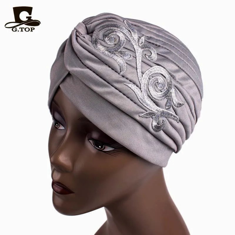 Мусульманский тюрбан для женщин однотонная повязка на голову головной убор