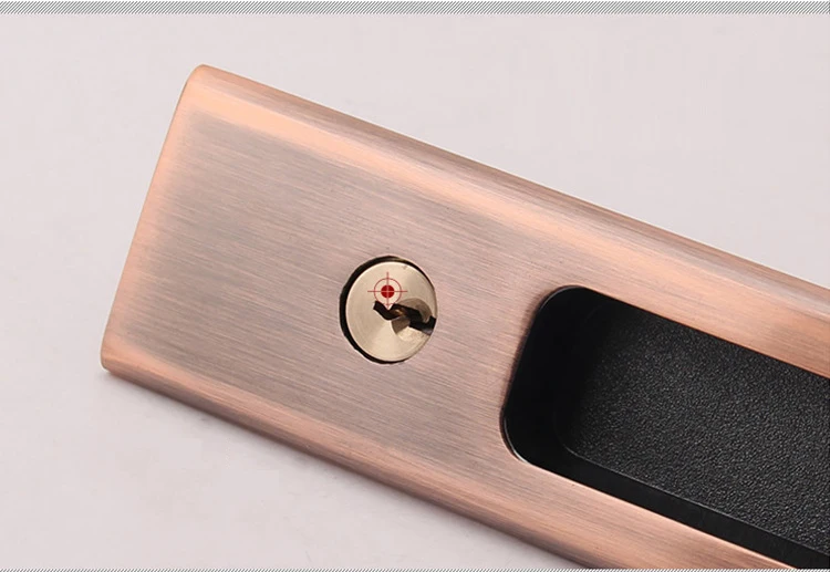Цинковый сплав раздвижные двери сарая Ручка замок с ключом для межкомнатных деревянных дверей