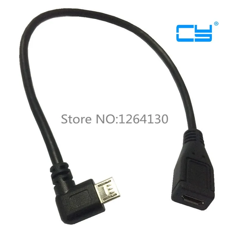 

Free Shipping 0.25M 90 Degrees Micro USB Male to Female USB Cable Extend Converter Adapter