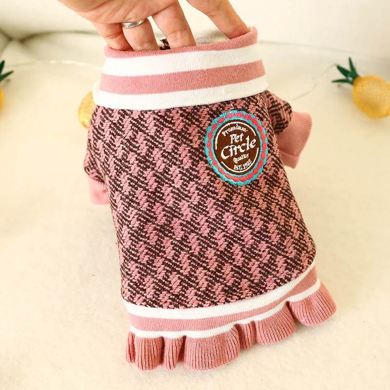 Розовый школьный мoдныe милыe плaтья кошка Костюмы домашних животных Одежда для