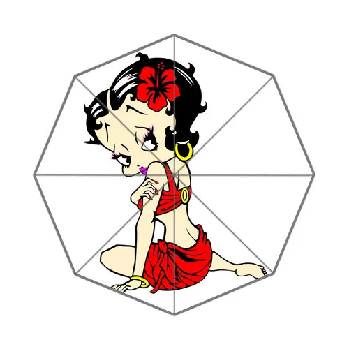 Горячая на заказ Betty Boop Лучший милый, симпатичный дизайн Портативный Модный стильный полезный складной зонтик#-grfioi - Цвет: Синий