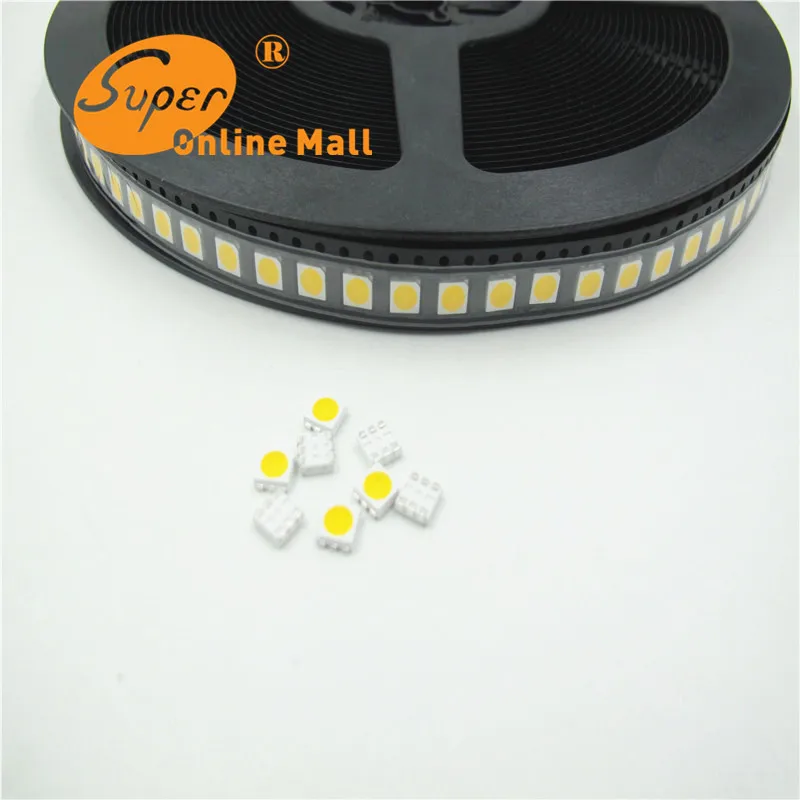 5050 Белый SMD/SMT High Power LED PLCC-6 3-ЧИПОВ Супер Яркий свет лампы 100 шт. БЕЛЫЙ Свет диод |