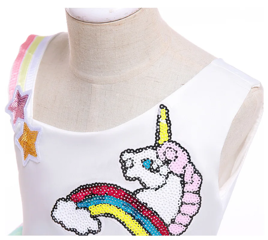 Kids Unicorn Tutu Dress Pastel Rainbow Princess Dresses Girls Party Gown Children Cosplay Costume Vestido De Festa Infantil | Детская