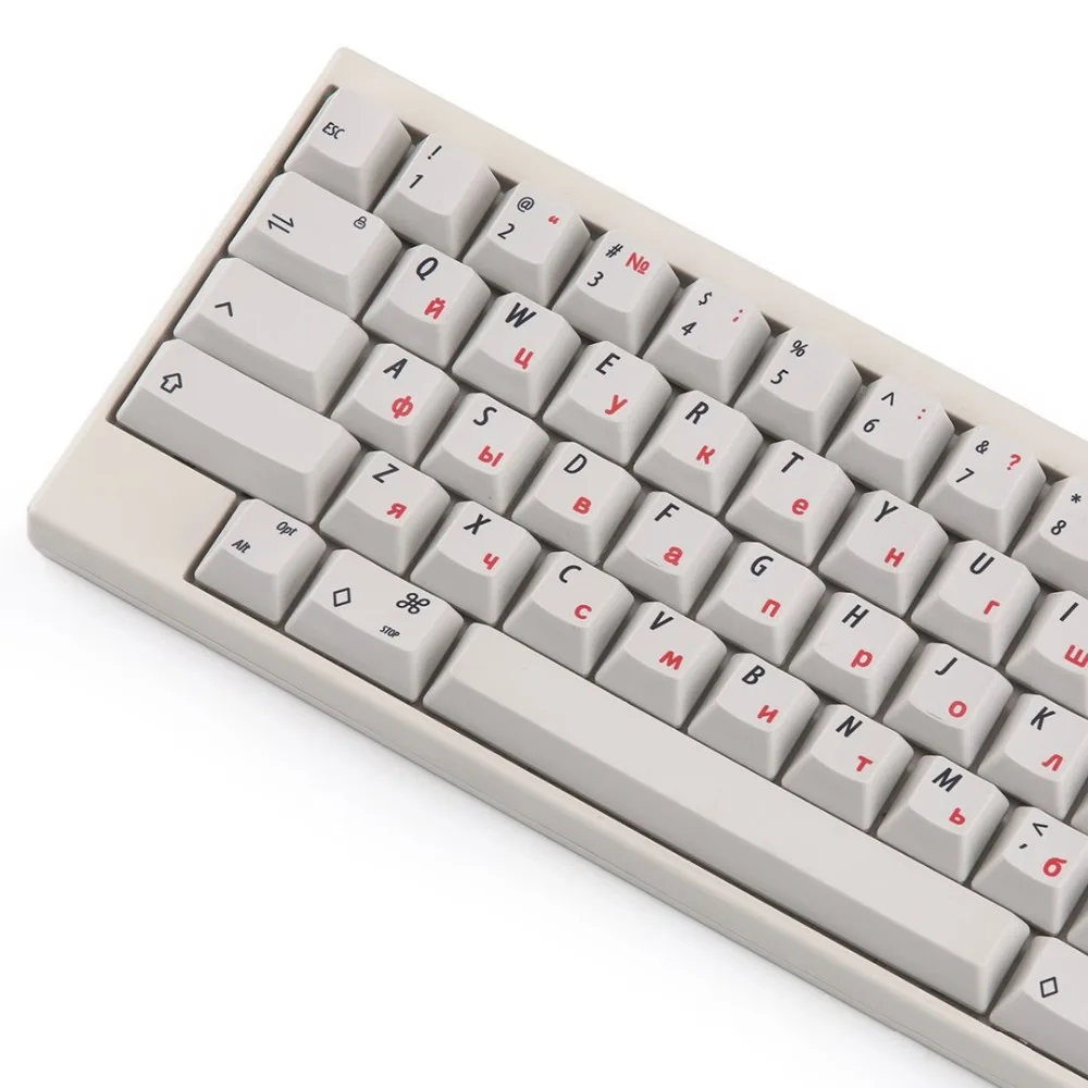 Электростатический емкостный EC светильник серый русский Keycaps Dye sub 60 клавиш