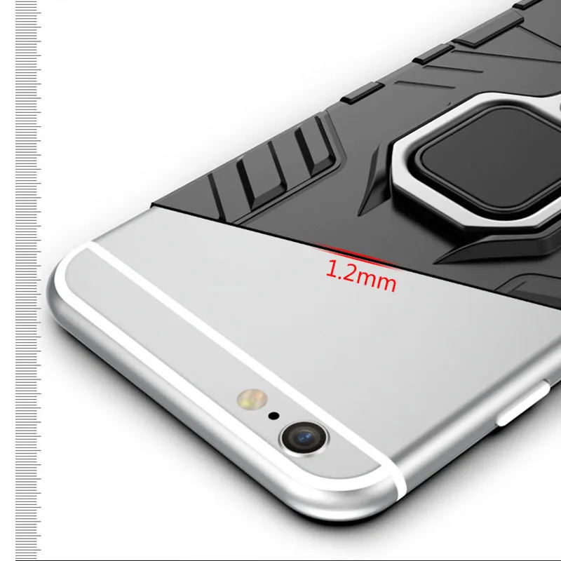 Броня чехол для iphone 7 plus 8 X противоударный ПК Прочный пальцем металлическое