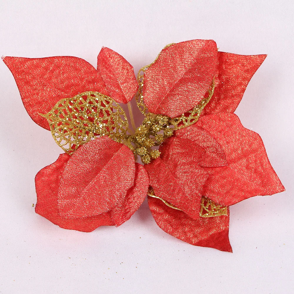 Йориу 5 шт. Poinsettia Рождественские цветы искусственные Искусственные DIY Merry