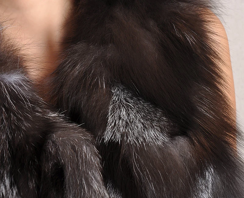 Hot 100% Real Silver Fox Fur Vest Natural Waistcoat BE1550 Free Shipping | Женская одежда