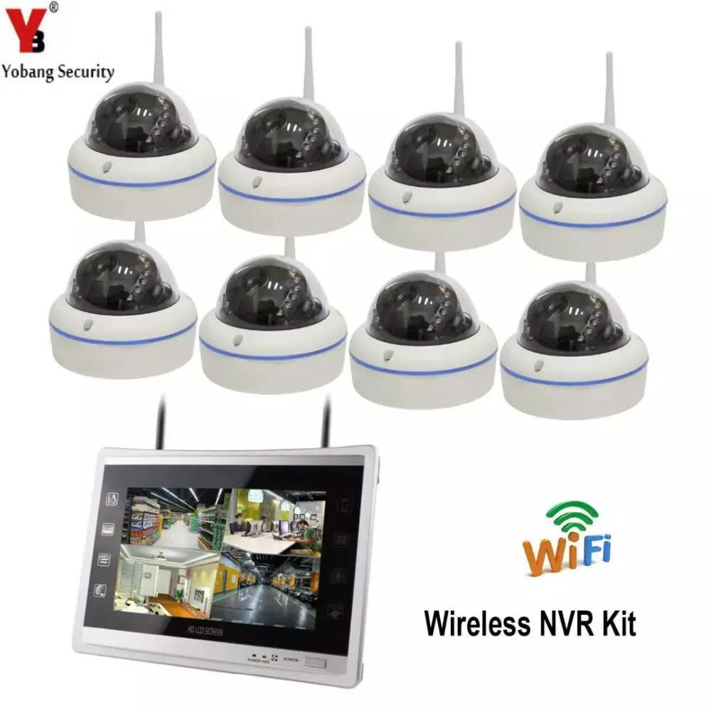 Yobangбезопасности 11 дюймов монитор 8CH 960 P беспроводной wifi NVR комплект