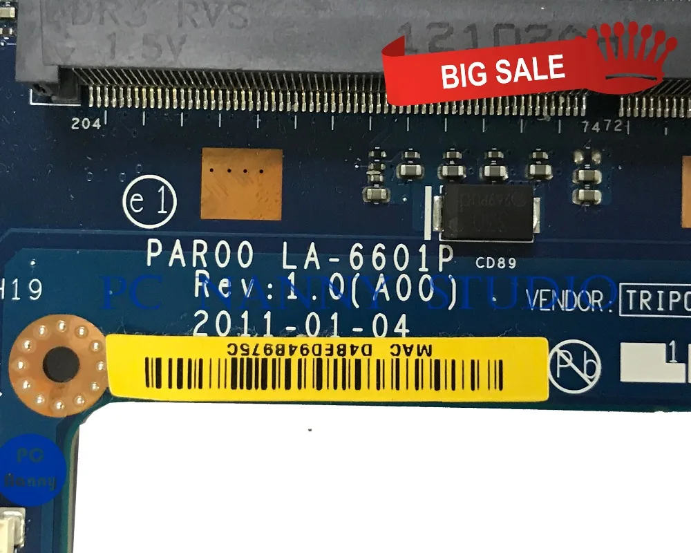 PCNANNY GFWM3 CN-0GFWM3 LA-6601P для Dell M17X R3 Материнская плата ноутбука HM67 DDR3 Протестирована |