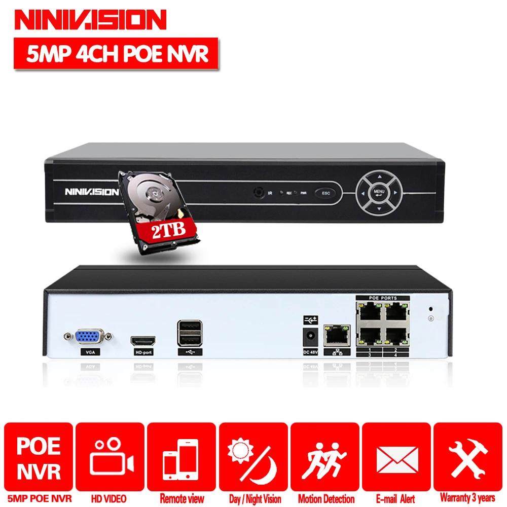 5MP POE 4CH 8CH Full HD Onvif 1080 P 48 в реального PoE NVR все одном Сетевой Видео Регистраторы для ip