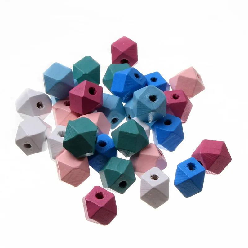 Natural Wood Unfinished Geometric Beads Teething for Baby DIY Pacifier Clip Jewelry Making Wooden Spacer Beading Bead | Украшения и