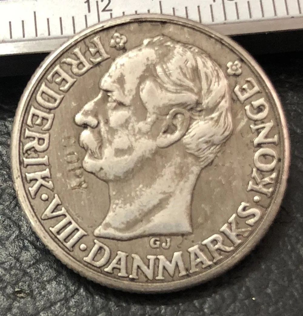 1907 Датская Западная Индия 20 Cent/1 Франк Фредерик VII Посеребренная копия
