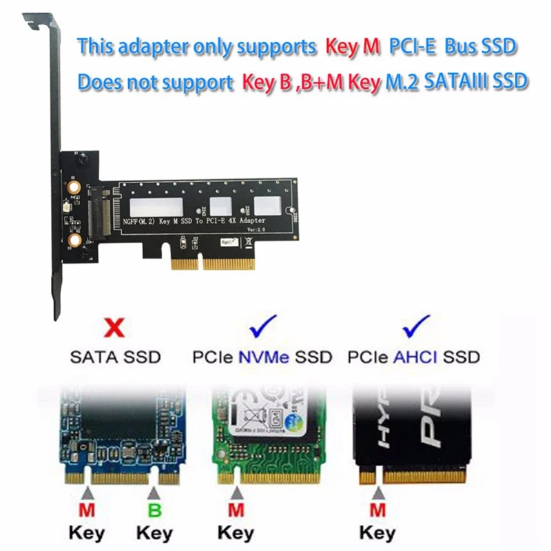 M Key M.2 Nvme Ssd Ngff Тип Для Pcie Pci-E Pci Express 4X адаптер с радиатором компьютерный для ПК |