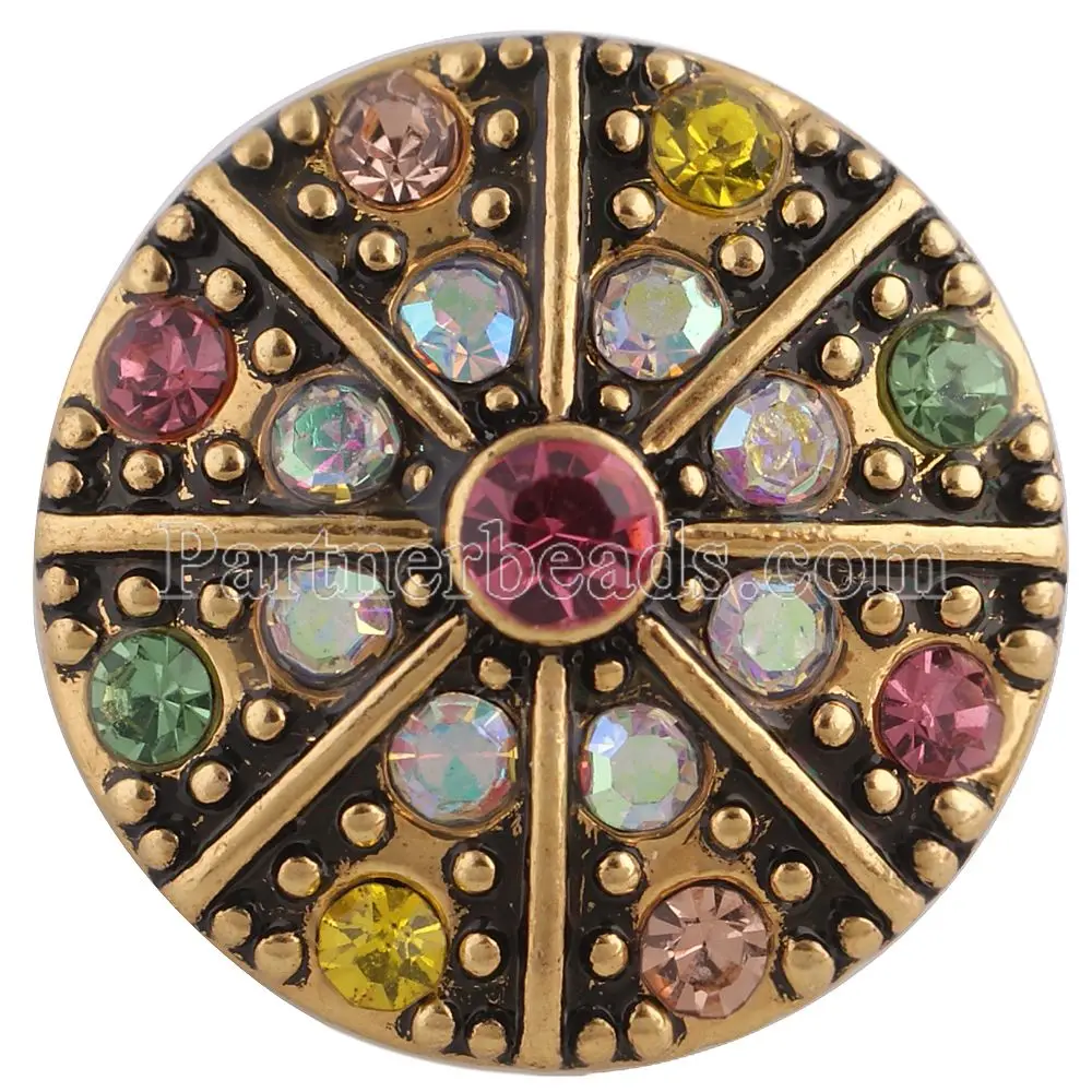 New Snap Jewelry High Quality Rhinestone 18mm beads Flowers buckle Fit DIY Leather Bracelets kc8740 | Украшения и аксессуары
