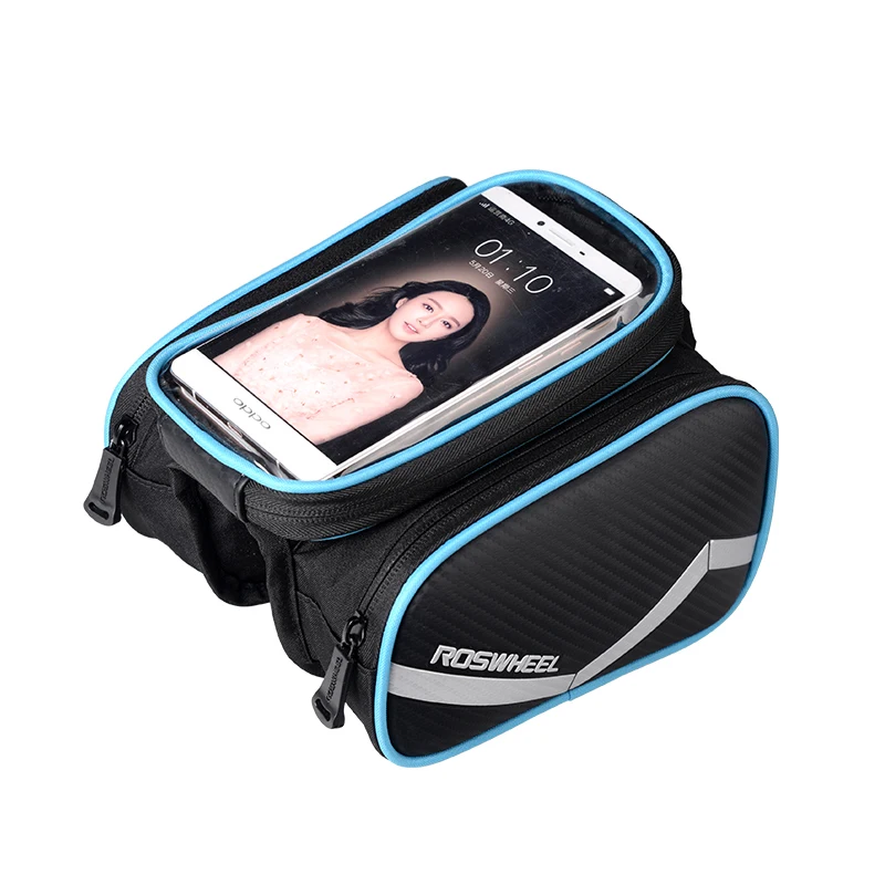 ROSWHEEL 6.2 Inch waterproof phone touch screen bike bags front frame top tube cycling bag road MTB mountain bicycle accessorie | Спорт и