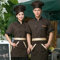 chef uniform short sleeved men and women chefs clothes summer school canteen kitchen chef wear short sleeved summer food clothes
