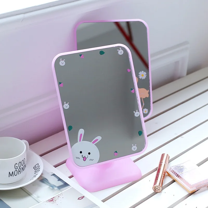 Cute Cartoon Animal Mirror Portable Desktop Makeup Mirrors Professional Cosmetic For Beauty 20*15CM | Красота и здоровье