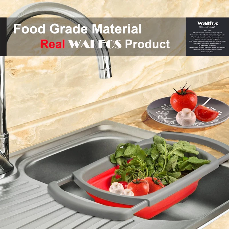 WALFOS 1 шт. кухонный складной силиконовый фильтр для дуршлага корзина раковины