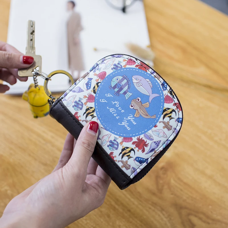 SUOAI Женский мини кошелек новинка 2017 с мультяшным принтом Маленький милый женский