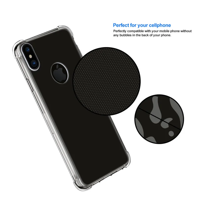 Чехол для iPhone X XS прозрачный тонкий силиконовый мягкий чехол из искусственной