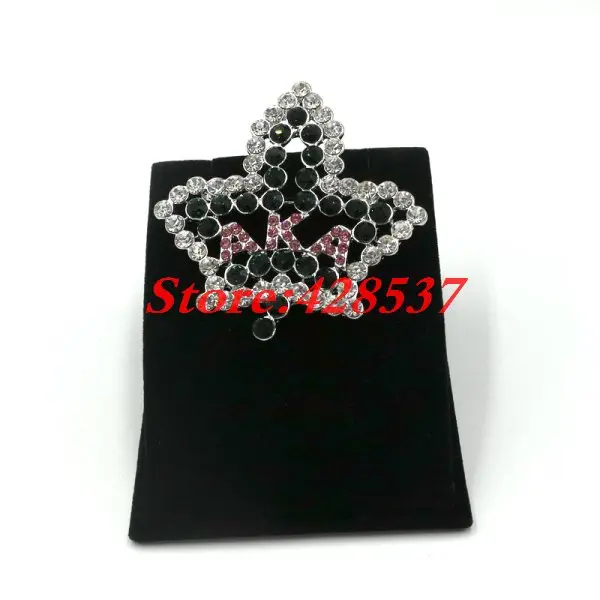 Fashion Zinc Alloy White Pink Green Crystals AKA Greek Sorority Symbol Alpha Kapa IVY Leaf Pendant Jewelry Brooches Pins | Украшения и