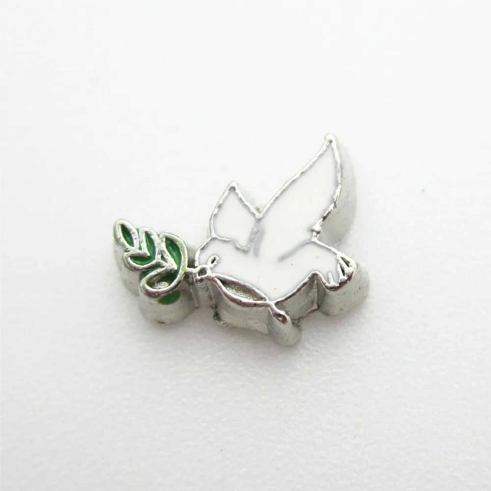 

New arrive 20pcs/lot bird of peace dove floating charms living glass memory floating pendant lockets charms diy jewelry