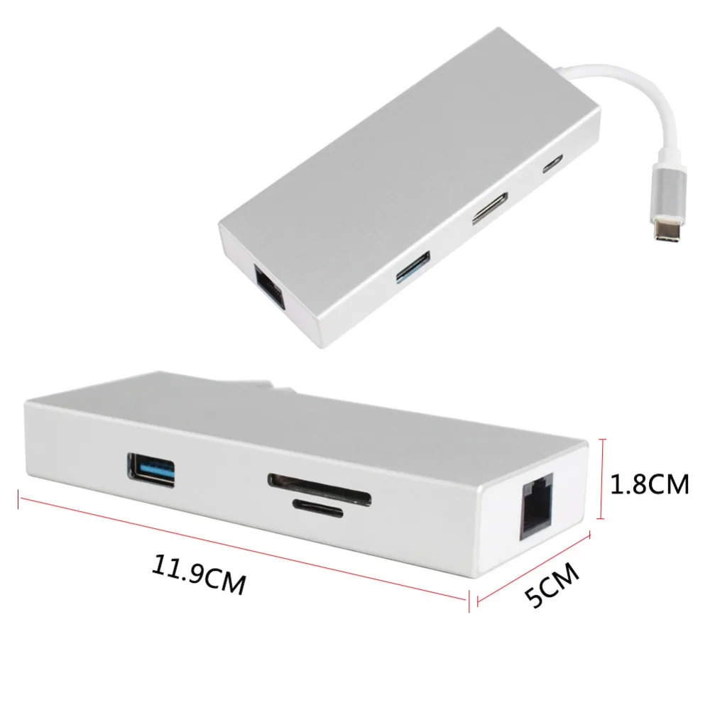 Многофункциональный концентратор Spiltter адаптер USB-C до 2 Usb3.0 PD 4 K HDMI видео с высокой