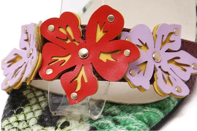 Женщины Сандалии 2017 Летние Высокие Каблуки Женщин Цветок серпантин Дамы на