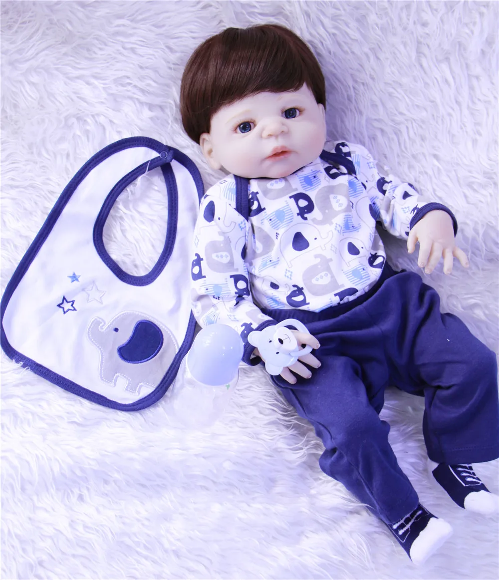 57cm FULL silicone reborn babies doll bathe boy modeling play house toy pretty bebe alive kids birthday gift bonecas | Игрушки и хобби
