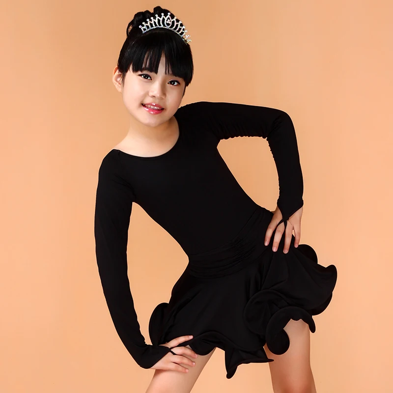 2016 детская одежда из спандекса с длинными рукавами для латинских тренировок