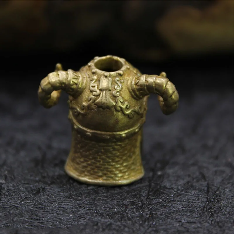 EDC Подвеска из чистой меди с овечкой и черепом Латунный Шлем ремень подвеской