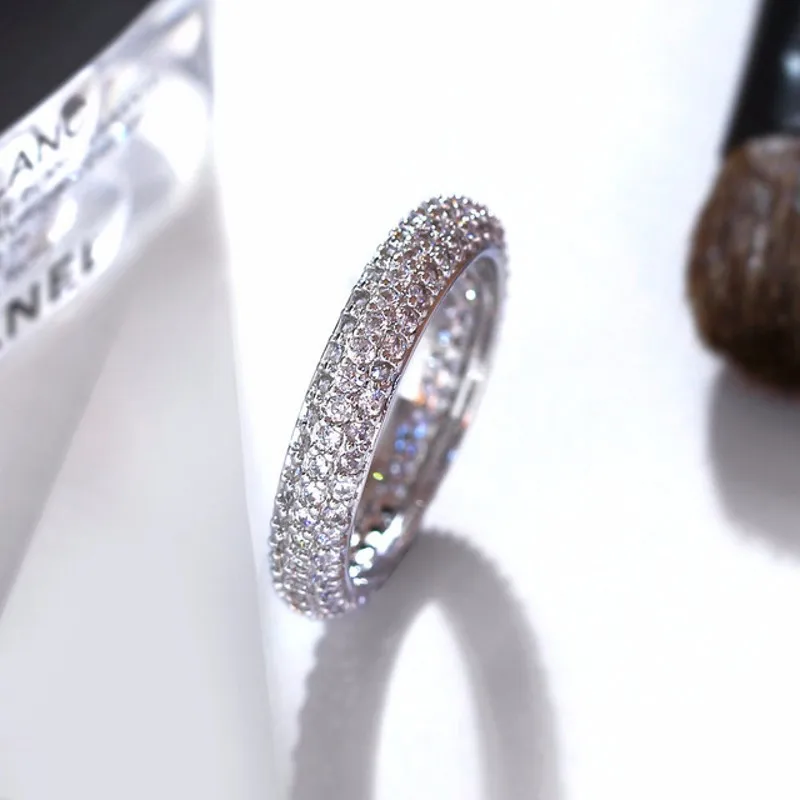 

choucong Handmade Eternity Promise Ring 925 sterling Silver Pave AAAA cz Stone Party Wedding Band Rings For Women Bridal Jewelry