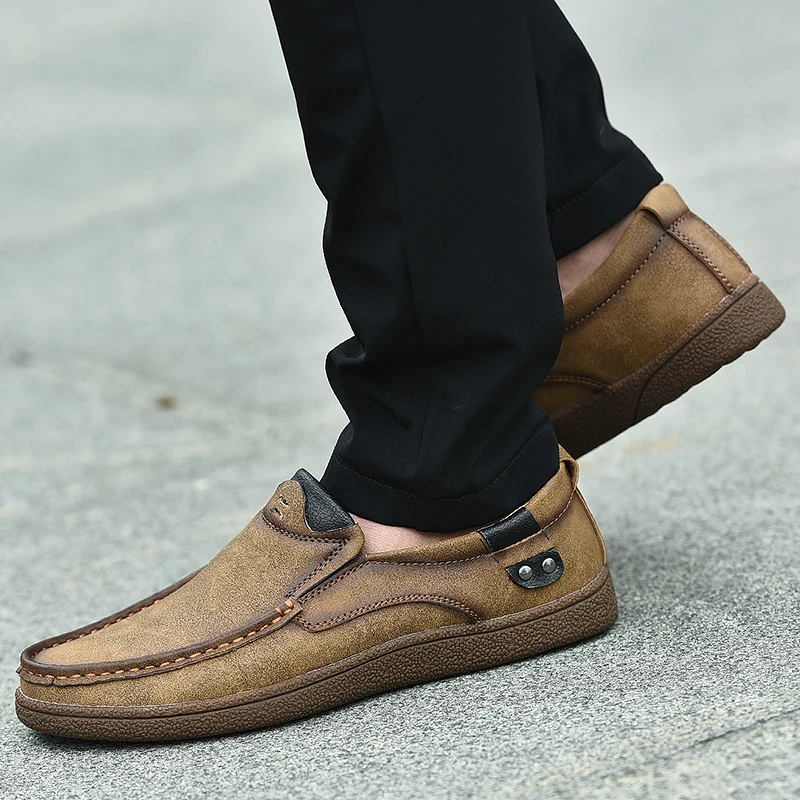 Brand Split Leather shoes men Loafers Breathable boat casual sneakers zapatos de hombre | Обувь