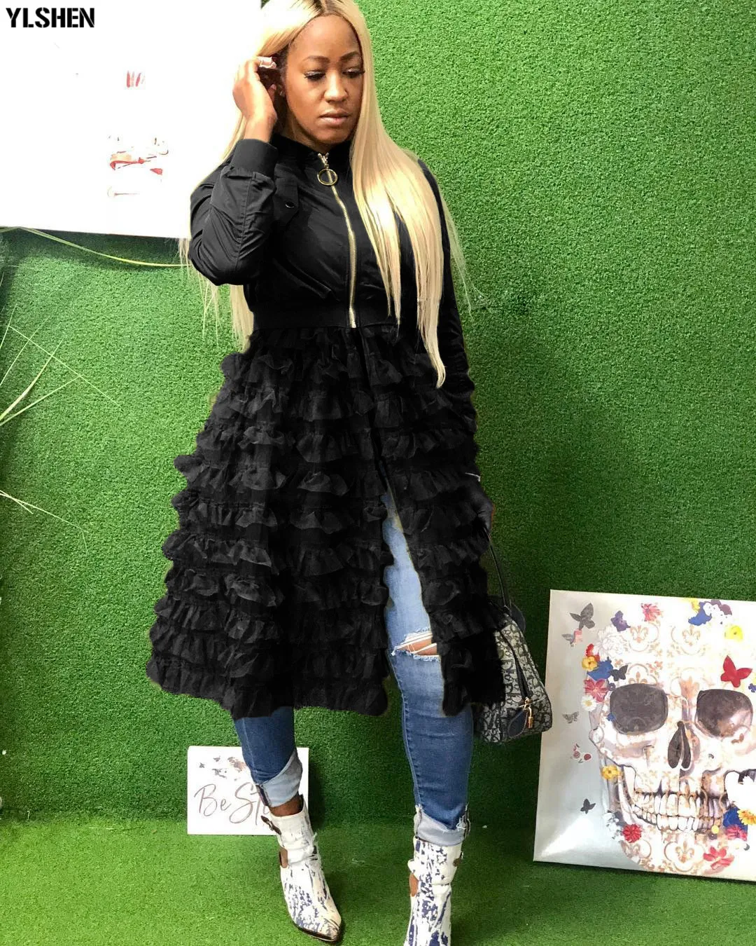 Африканские платья больших размеров для женщин новинка 2019 модная одежда куртка