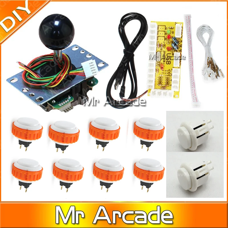 Джойстик DIY комплект Нулевая задержка игровой DIY USB энкодер для ПК Sanwa OBSN-30 кнопка и JLF-TP-8YT