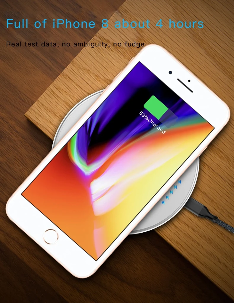 Qi Беспроводной Зарядное устройство для iPhone X 8 плюс Быстрая зарядка быстрая