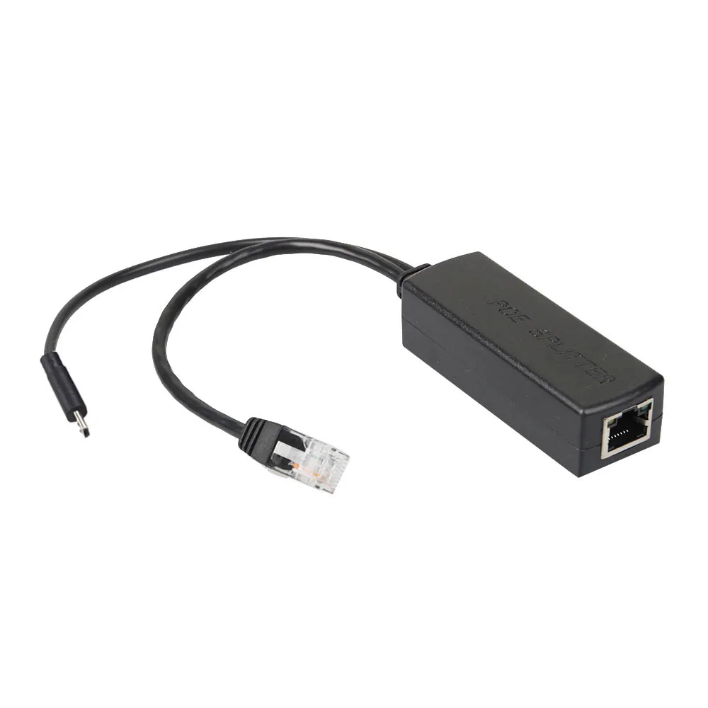 Питание через Ethernet 48В до 5В 2.4A IEEE 802.3af Micro USB Активный сплиттер POE для планшета Dropcam
