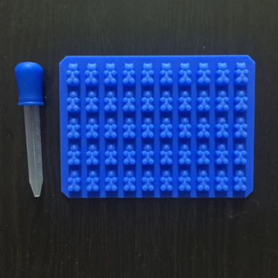 Blue Силиконовые формы клейкий медведь форма желе медведь торт конфеты лотки с капельницей резиновый шоколад производитель 11 - Цвет: Blue