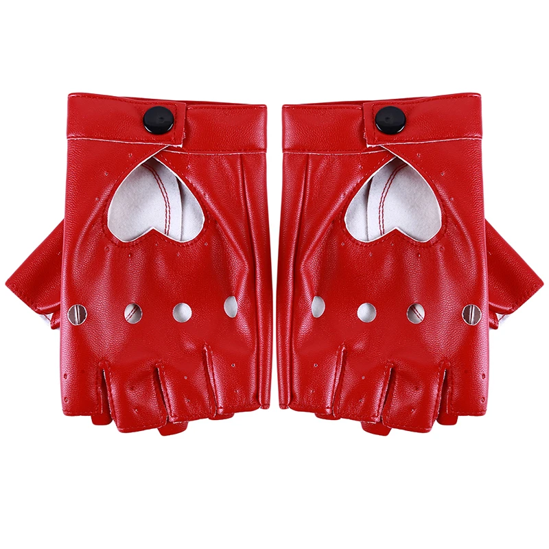 red Кожаные перчатки luvas guantes mujer для женщин и девочек, красные, черные, белые перчатки с любящим сердцем для женщин - Цвет: red